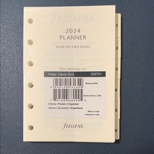 Filofax Cream 2024 Planner Pocket